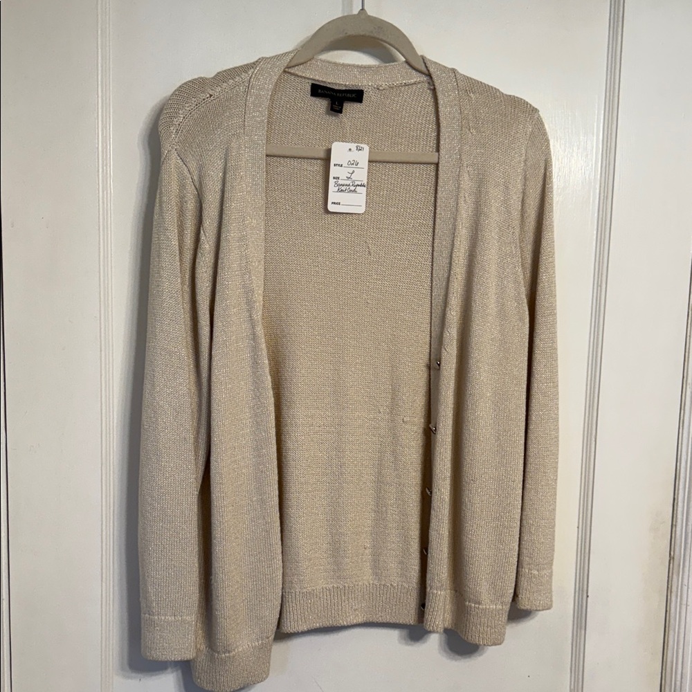 Banana Republic Beige Open-Front Cardigan